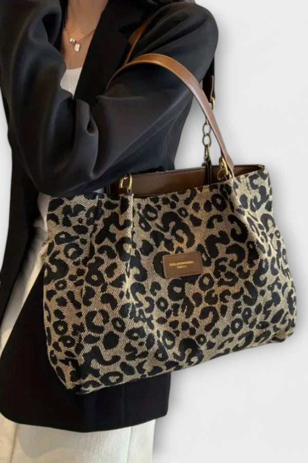 Lora. - Leopard Canvas Tote