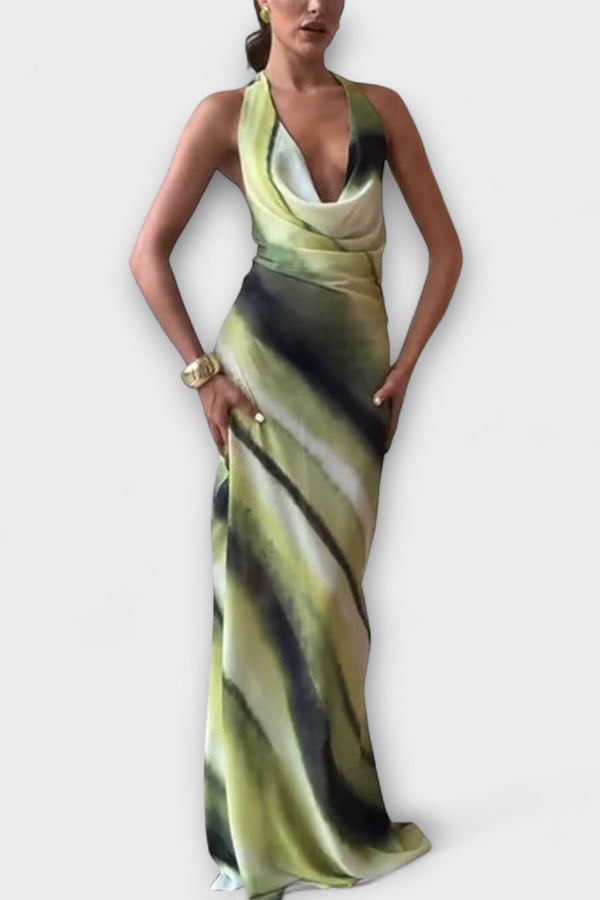 Klassisches Tie-Dye Gradient Maxi Kleid