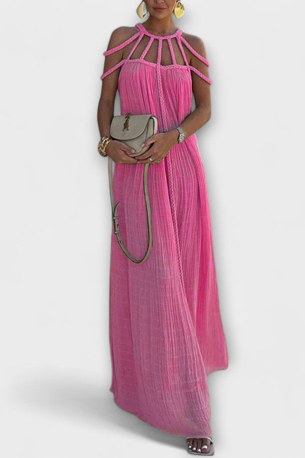 Briar - Ein schickes Maxikleid aus Mischgewebe mit drapierten Zöpfen