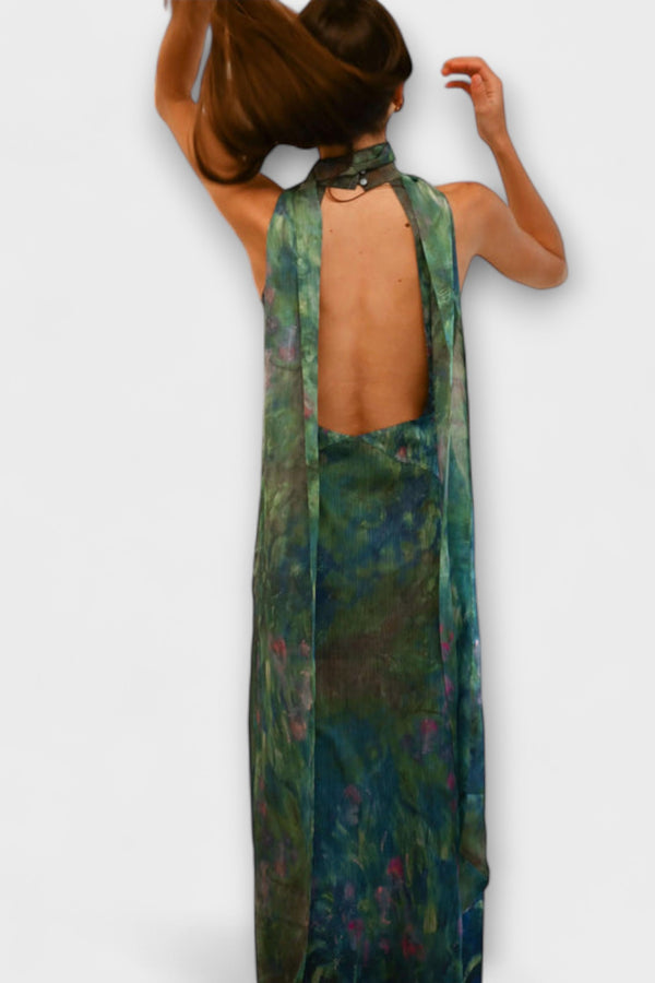 Maisie - Iris Druck Monet Maxikleid