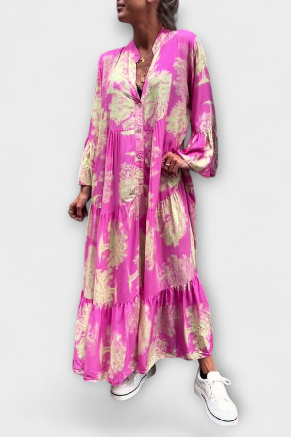 Nerina - Elegantes Floral-Maxi-Kleid