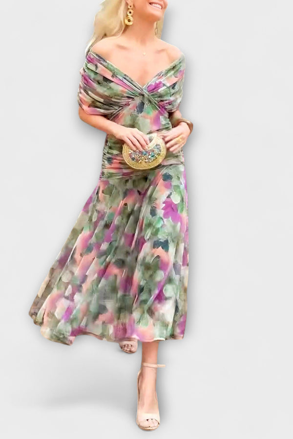 Aurora - Schickes V-Ausschnitt Maxikleid