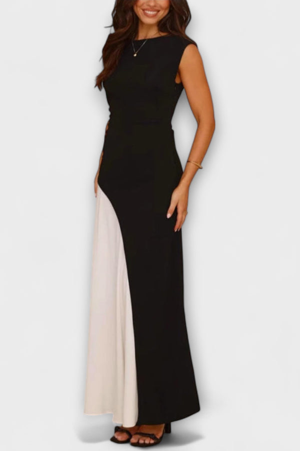 Isabel - Monochrome Farbblock Taillenkleid
