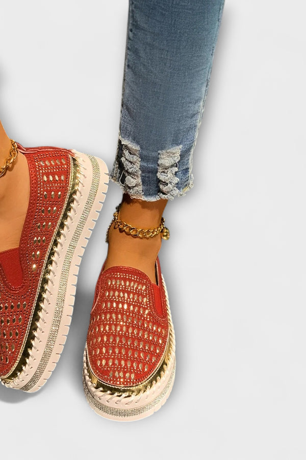 Kenna – Mit Strasssteinen verzierte runde Zehenpartie