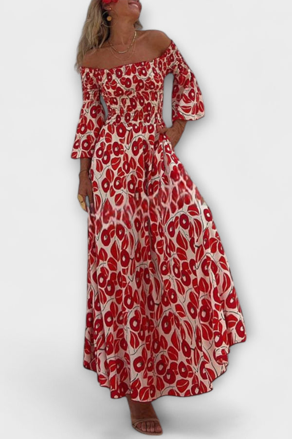 Sienna - Urlaubstaugliches schulterfreies Maxikleid