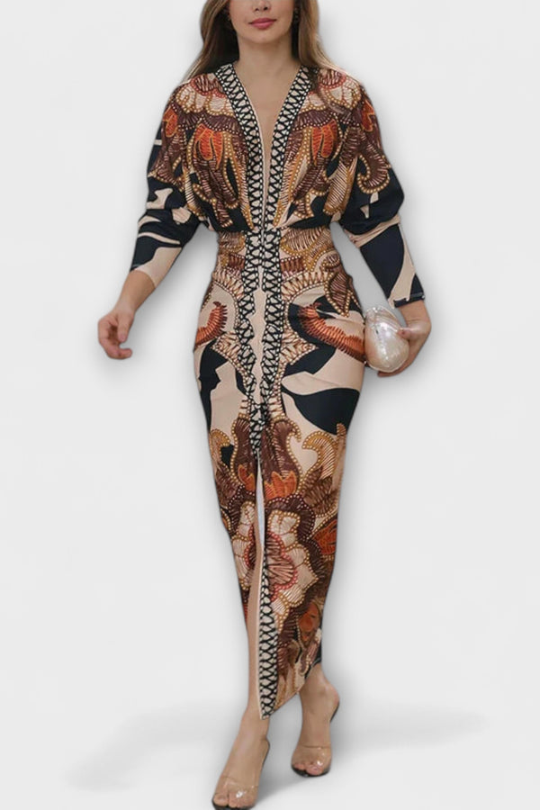 Cleo – Dolman-Midikleid mit brasilianischem Print