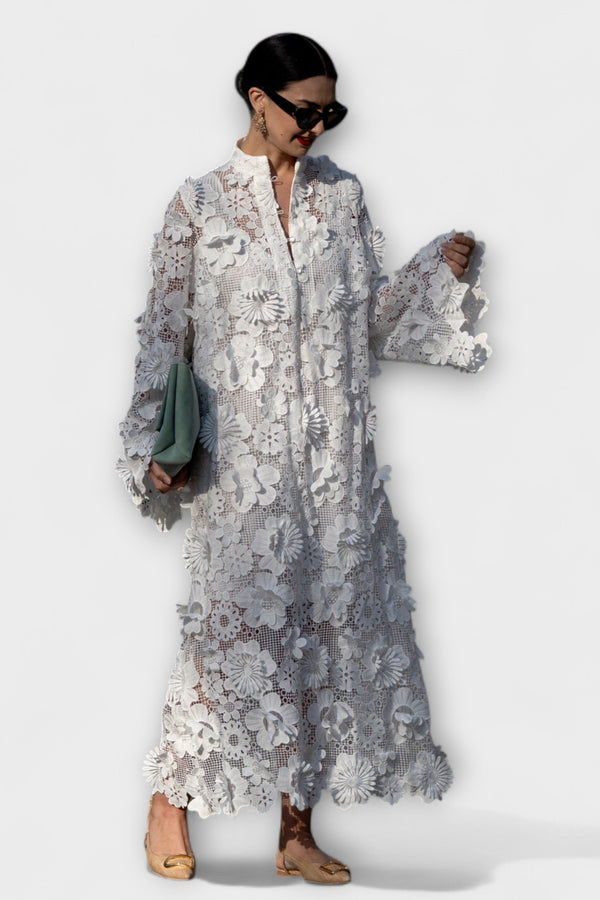 Yelira - Schickes Weißes Spitzenkleid