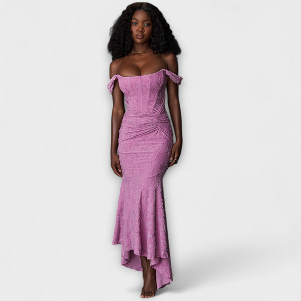 Renske - Langes Kleid mit Eleganten und Raffinierten Korsett