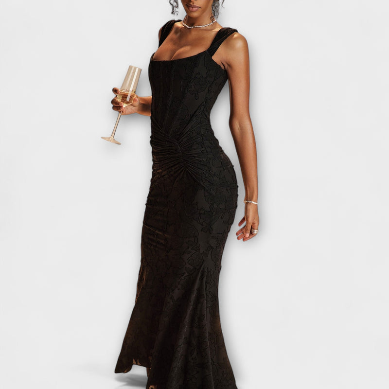 Renske - Langes Kleid mit Eleganten und Raffinierten Korsett