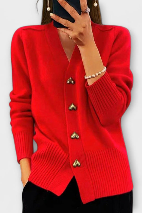 Marij – Damen-Pullover mit V-Ausschnitt im Vintage-Look