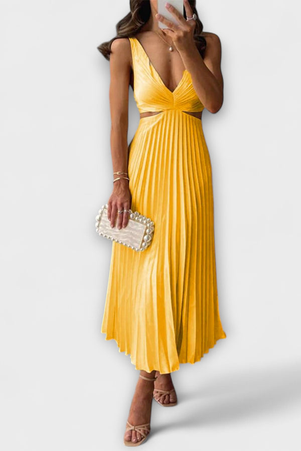 Elegantes Midi-Abendkleid mit Plissee