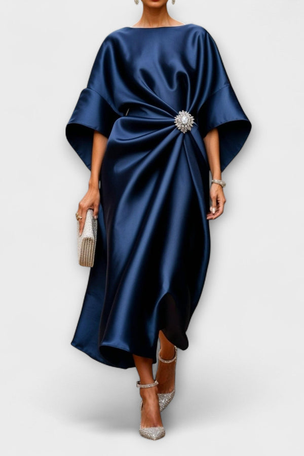 Luxe Shimmer Satin Langkleid