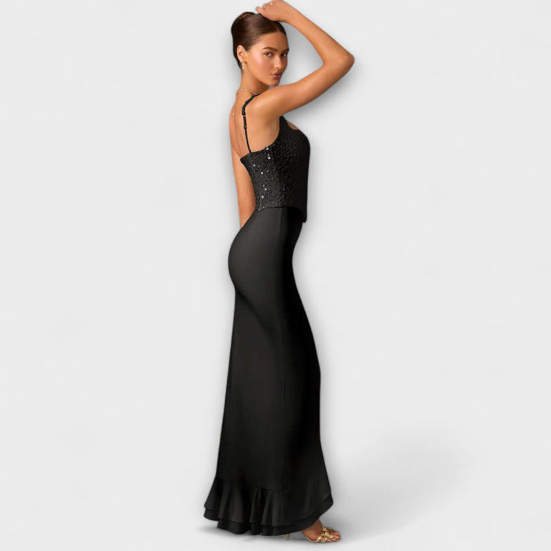 Bella - Rüschensatin-Korsettkleid
