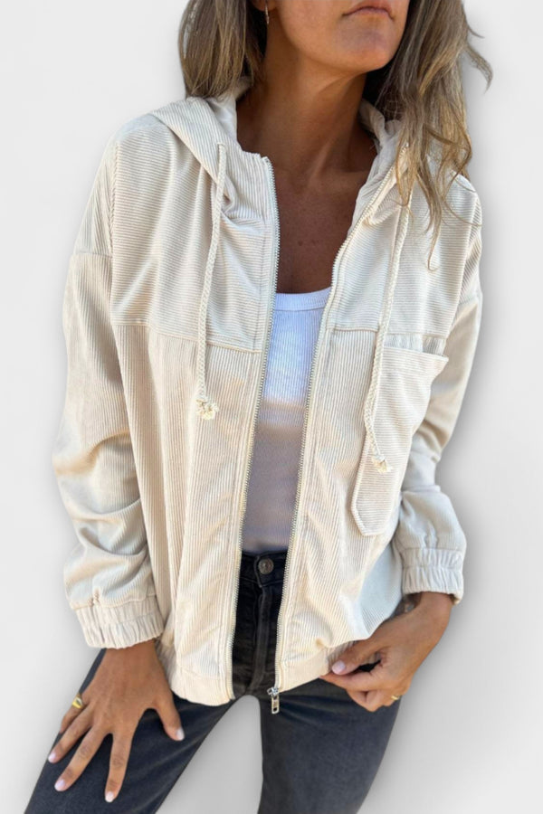 Ella - Kapuzenjacke aus Cord mit Reißverschluss