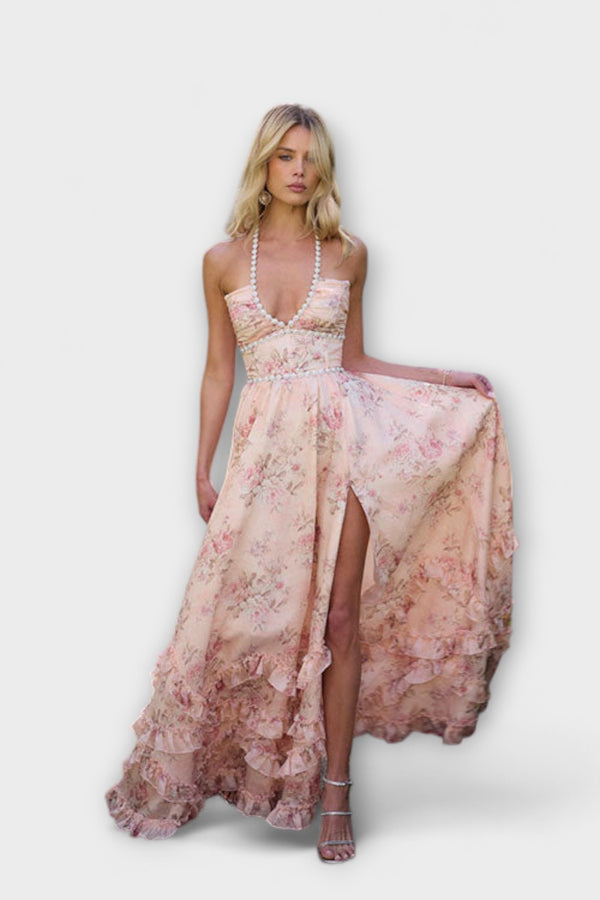 Luzie - Chic Langes Fließendes Kleid