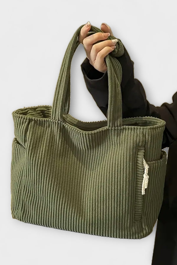 Tilda – Rippstrick-Tragetasche mit Kordelakzent