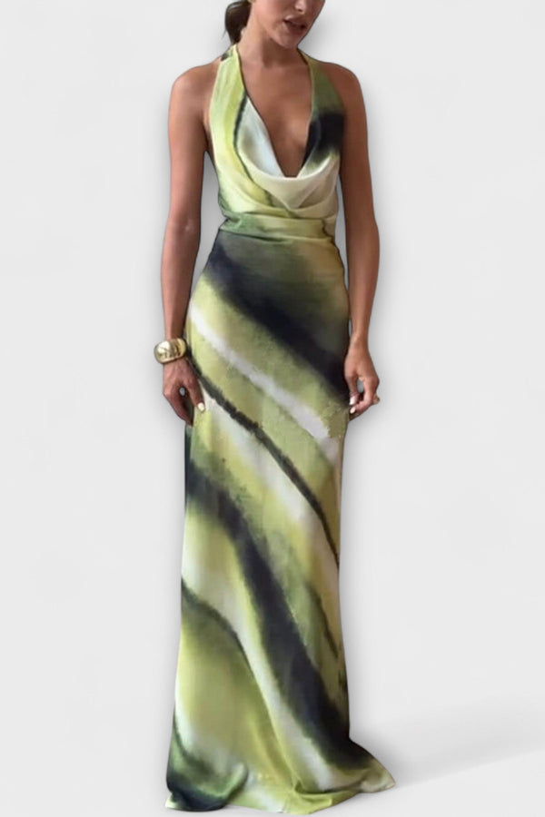 Klassisches Tie-Dye Gradient Maxi Kleid
