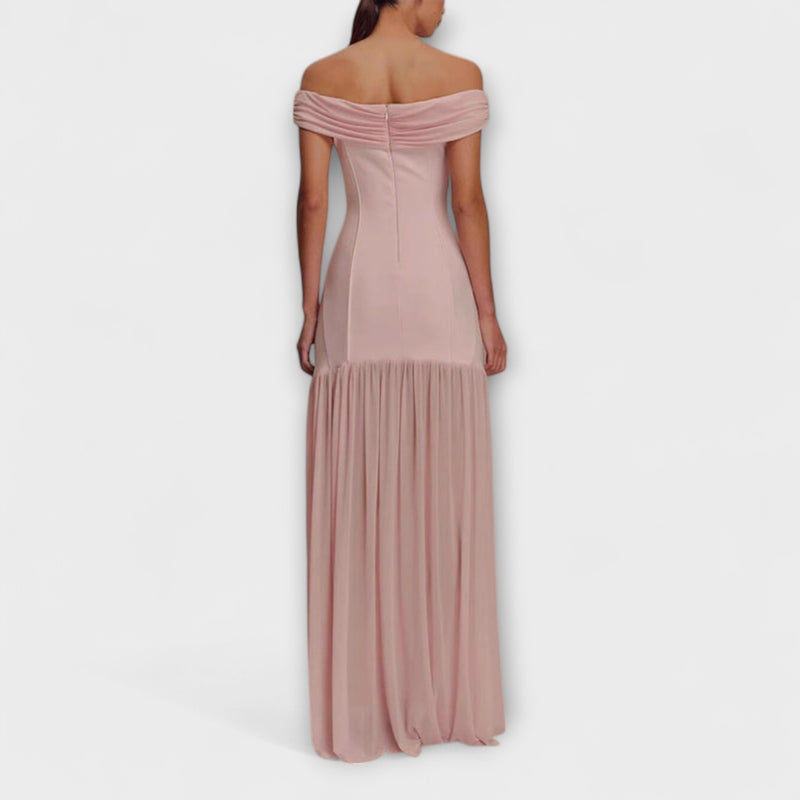 Maelie - Schickes trägerloses Bodycon-Maxikleid mit floralen Verzierungen