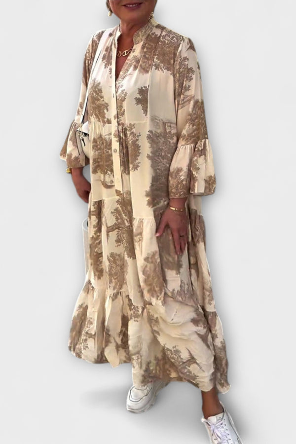 Nerina - Elegantes Floral-Maxi-Kleid