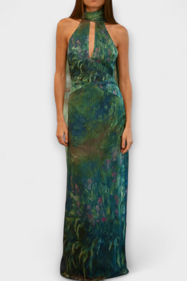 Maisie - Iris Druck Monet Maxikleid