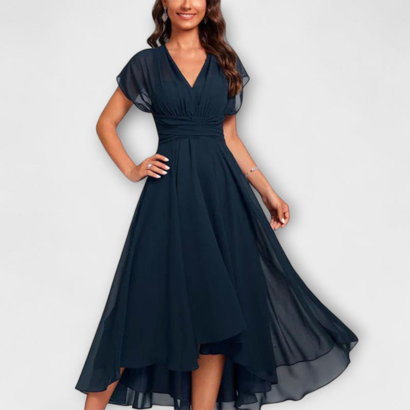 Christina - V-Ausschnitt A-Linien Kleid