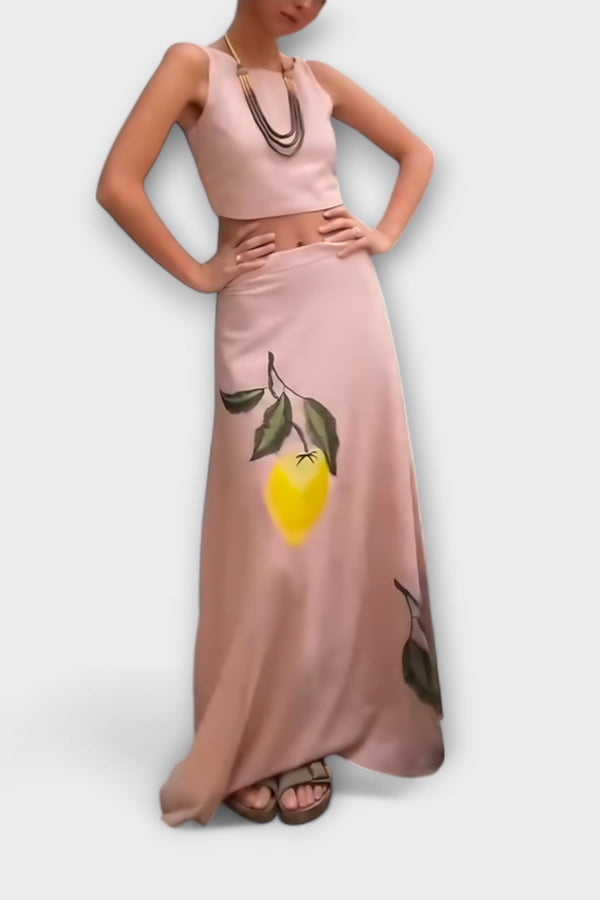 Cosima - Amalfi Print Midi-Rock