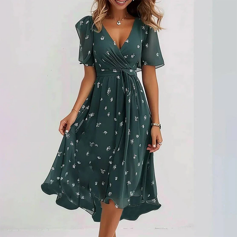 Annegret - Damen Kleid mit V-Ausschnitt