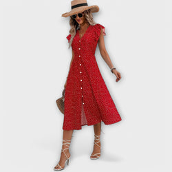 Schickes Polka-Dot-Midi-Kleid