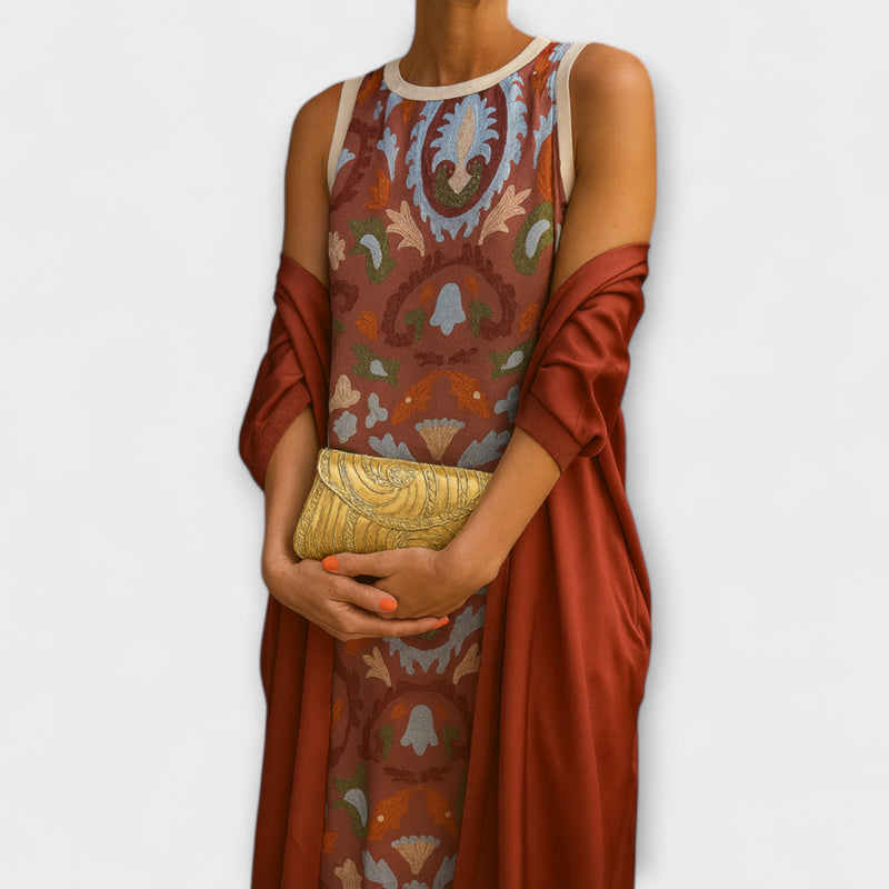Raffaella – Elegantes langes Kleid mit passender Stola