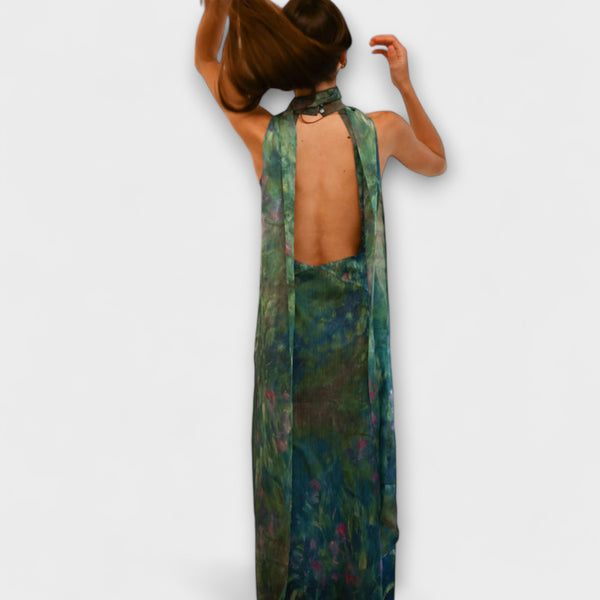 Maisie - Iris Druck Monet Maxikleid