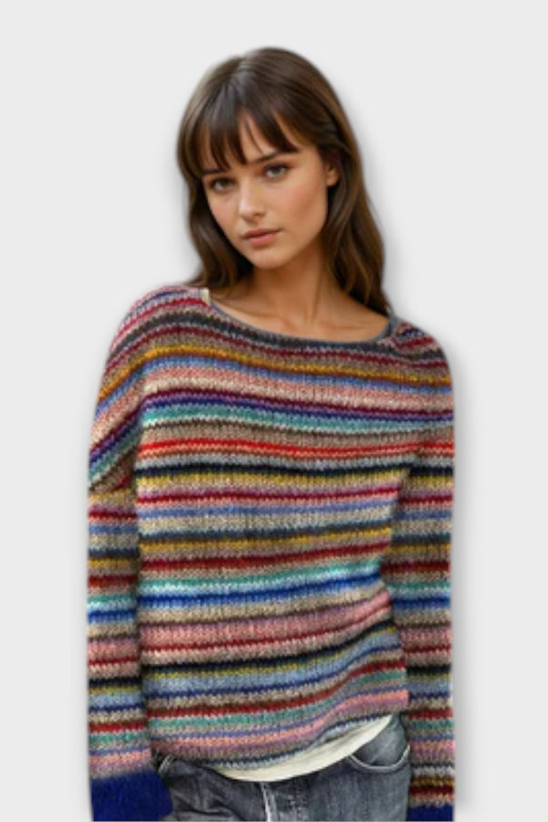Manonin - Lässiger & kuscheliger gestreifter Pullover