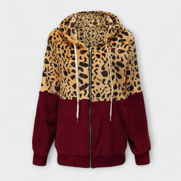 Lea - Fleecekapuzenpullover mit Leo-Design