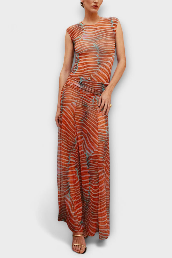 Phoenix - Schimmernder Wellen-Mesh-Bodysuit