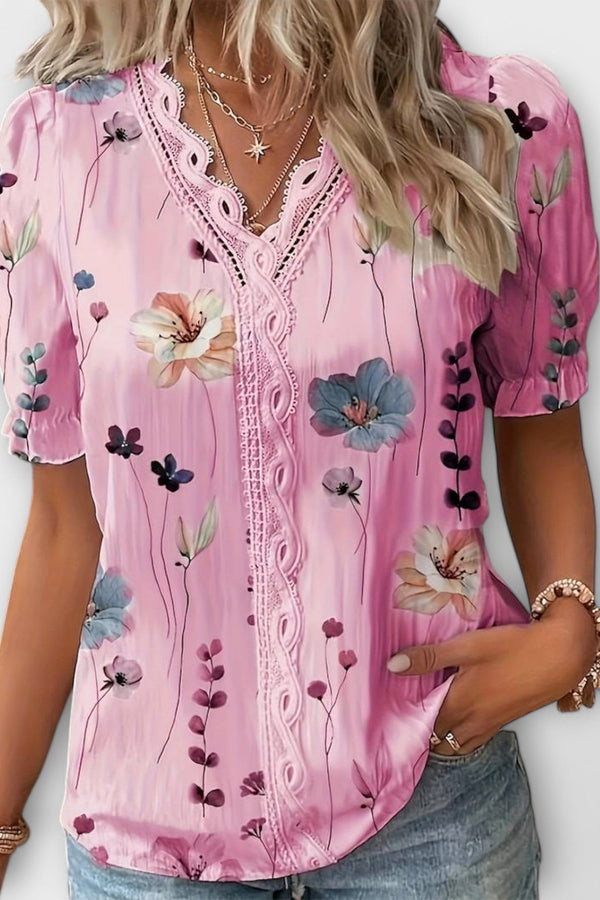 Emily - Modische Bluse mit spitzem Ausschnitt