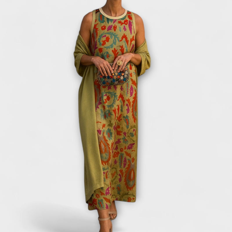 Raffaella – Elegantes langes Kleid mit passender Stola
