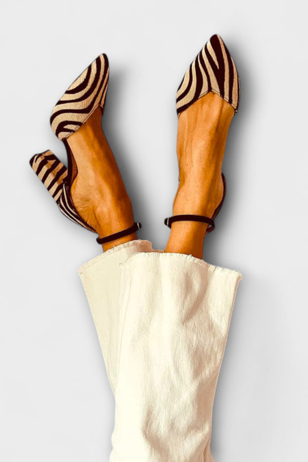 Zebrina – Statement Heels mit Zebra Print