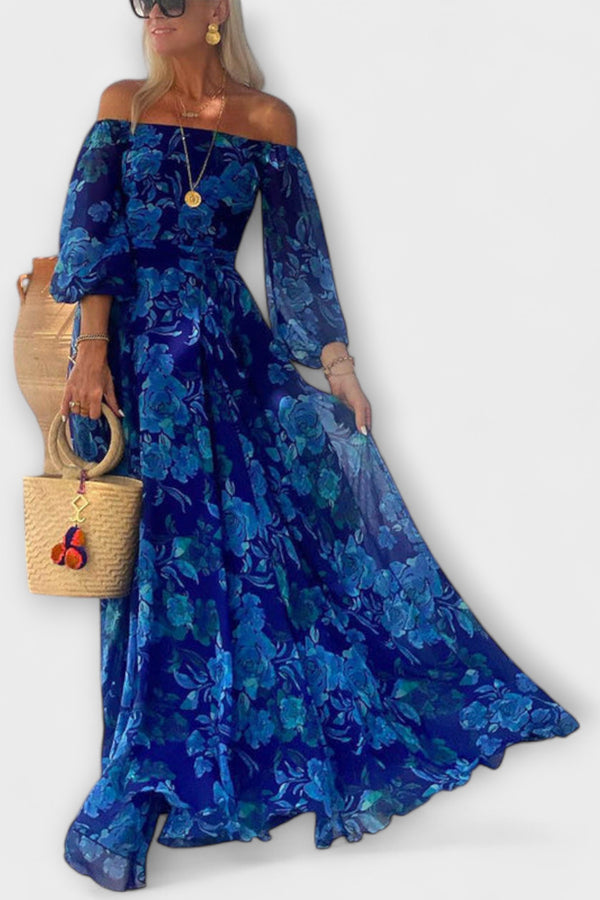 Juniper - Florales Off-Shoulder Smocked Maxikleid