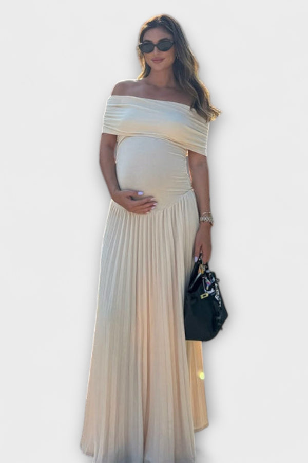 Amara - Maxi Kleid für Schwangere mit Falten