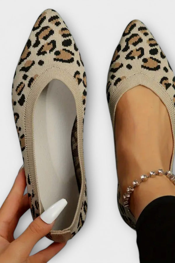 Leopard gemusterte spitze Flats