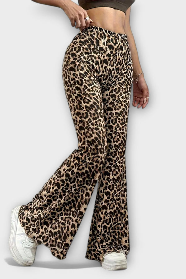 Leopard Bootcut-Hose