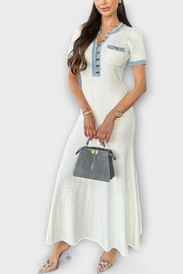 Alecia - Strukturierte Maxi-Kleid