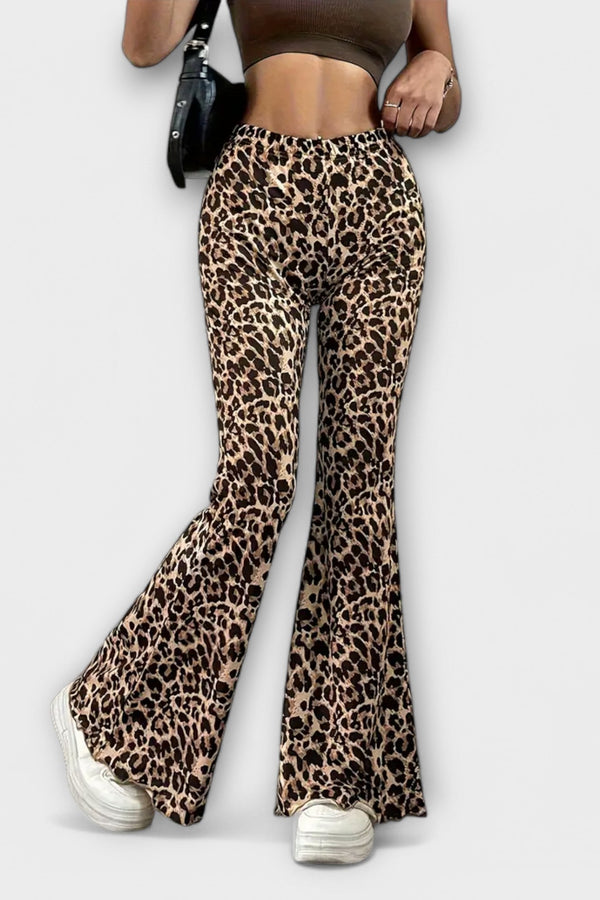 Leopard Bootcut-Hose
