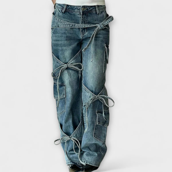 Paloma - Utility Denim Jeans mit Knotendetail