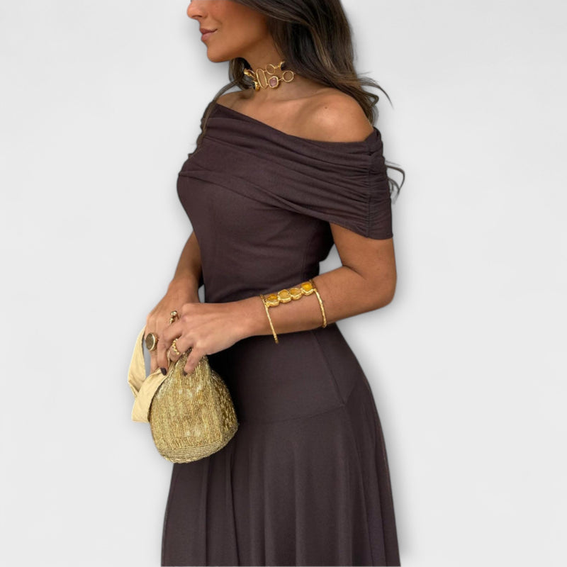 Meadow - Toledo Ein-Schulter Mesh Maxi Kleid