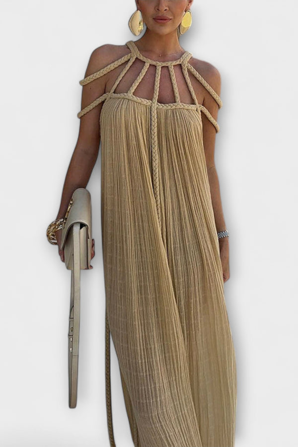 Briar - Ein schickes Maxikleid aus Mischgewebe mit drapierten Zöpfen