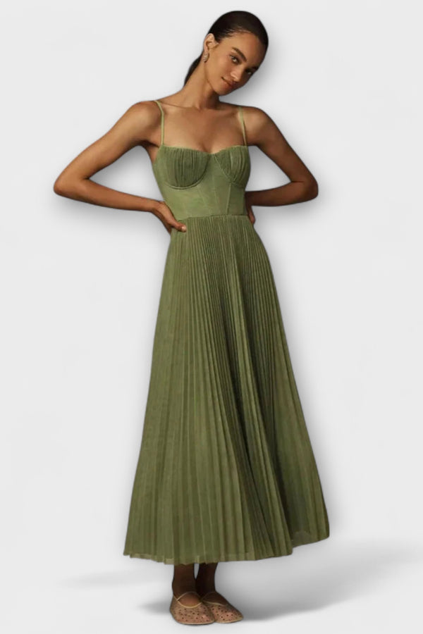 Marilyn - Faltenrock Midi Kleid aus Tüll mit Bustier-Design