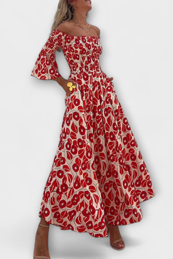 Sienna - Urlaubstaugliches schulterfreies Maxikleid