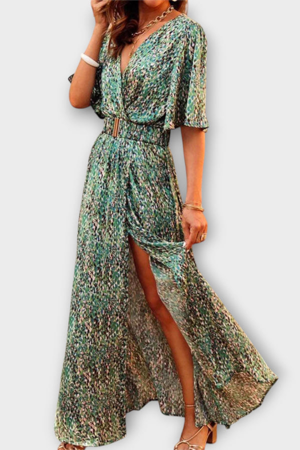 Sabine - Stilvolles Wickel-Maxikleid mit fließendem Design