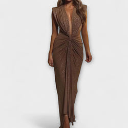 Thea - Maxikleid mit tiefem V-Ausschnitt