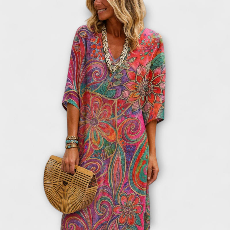 Aureline – Langes Blumen Kleid